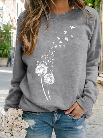 Holiday dandelion bird flower Top Sweater
