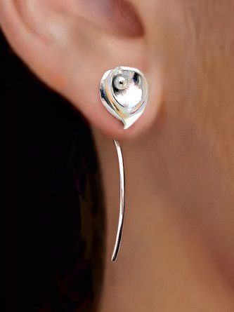 Vintage Casual Calla Lily Floral Plain Earrings