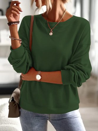 Plain Pullover basic Sweatshirt