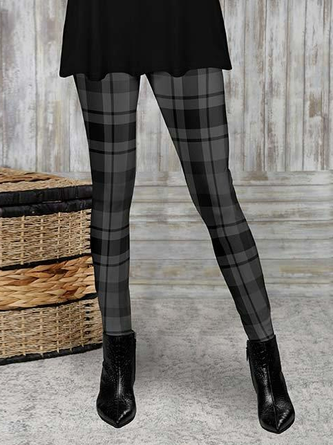 Plaid Casual Leggings