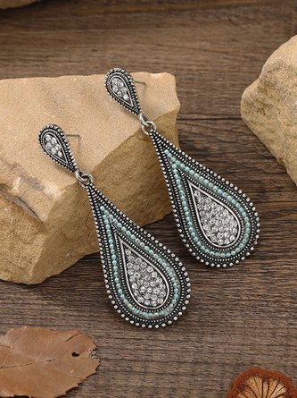 Vintage Diamond Drop Earring Ring Boho Jewelry
