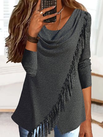 Casual Tassel Long sleeve T-Shirt TUNIC