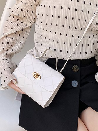 Argyle Stripe Shoulder Messenger Bag