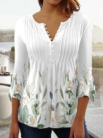 Knitted Casual Half Open Collar Top