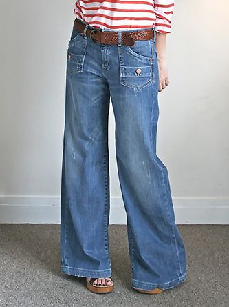 Denim Casual Loose Wide leg pants Jeans