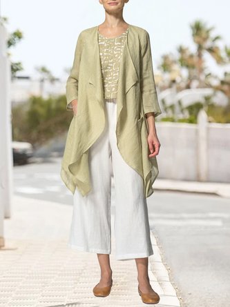 Abstract Graphic Casual Loose Cotton Matching Outfit
