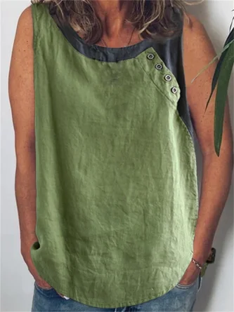 Plain Casual Loose Cotton Shirt