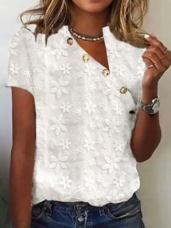Floral Buttoned Loose Casual Shirt