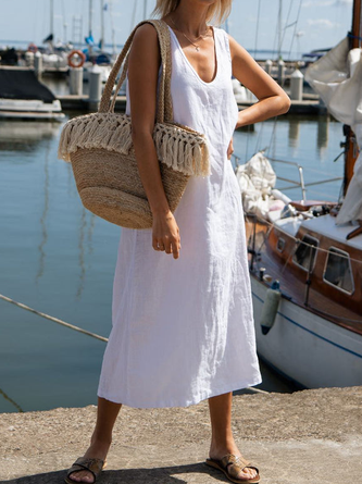 Crew Neck Loose Simple Dress