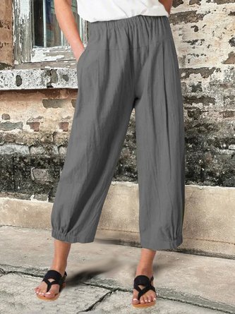 Women's Cotton Cropped Loose Harem Pants
