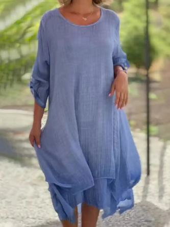 Loose Crew Neck Casual Dress