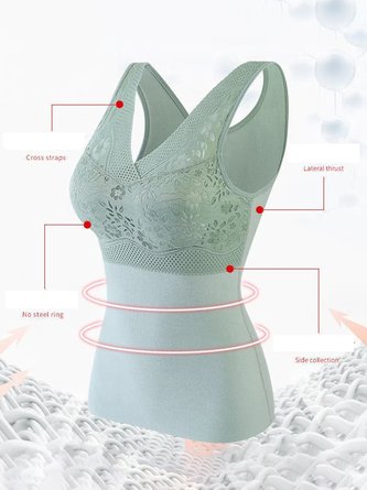 Warm Vest Women Plus Velvet Thick Sexy De Velvet No Wear Bra No Wear Bra Ladies Vest-Style Underwear