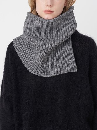 Women Minimalist Knitted Plain Neck Gaiter