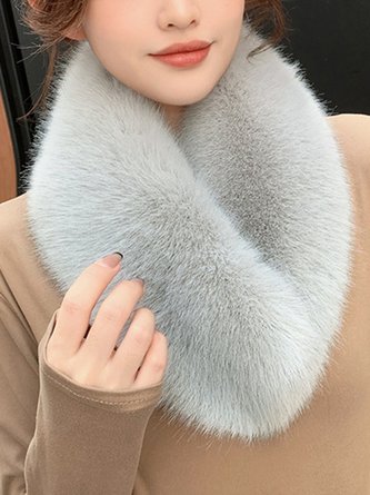 Women Minimalist Warmth Imitation Fur Neck Gaiter