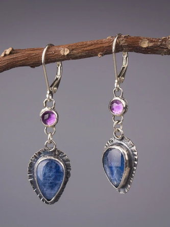 Vintage Purple Turquoise Earrings