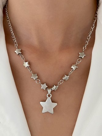 Street Star Silver Pendant Necklaces