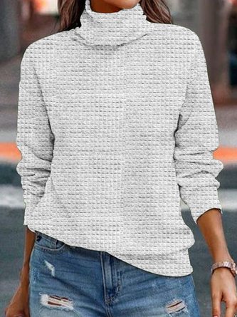 Others Plain Loose Casual Sweatshirt