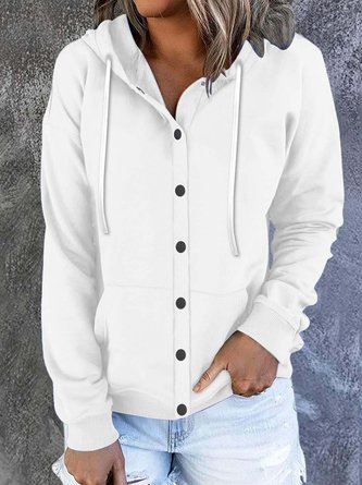 Casual Loose Plain Hoodie Hoodie