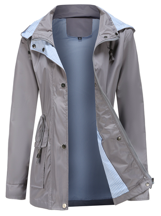 Casual Plain Loose Hoodie Coat