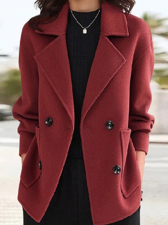 Casual Loose Lapel Collar Plain Coat