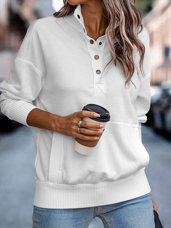 Women's Casual Loose Plain Sweatshirt