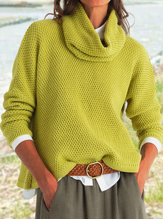 Women’s Turtleneck Casual Plain Sweater