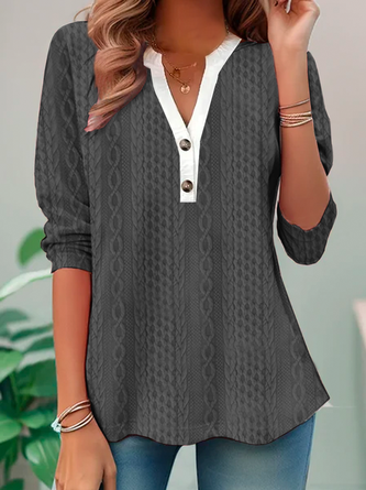 Women’s Plain Simple Regular Fit V Neck Sweatshirt