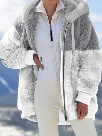 Zipper Casual Teddy Jacket