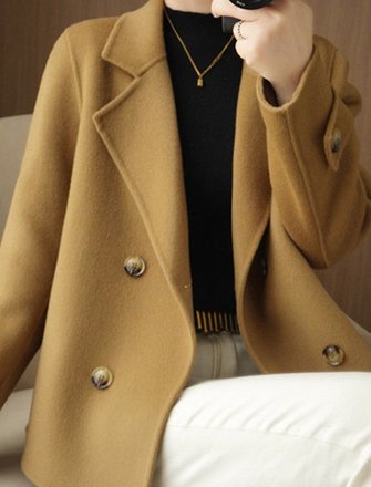 Woolen Loose Casual Shawl Collar Jacket