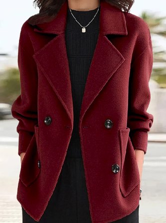 Casual Loose Lapel Collar Plain Coat