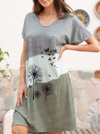 Butterfly Casual Short Sleeve Weaving Dress