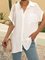 Women Solid Shift Short Sleeve Pocket Shirt