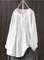 Casual Solid Cotton Long Sleeve Blouse