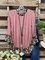Animal Print Trim at Neck on Ruffled sleeves Cotton-Blend Tops