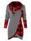 Women Red Plaid Tartan Turtle Neck Loosen Dresses