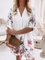 V Neck Floral Loosen Vacation Dresses