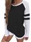 Tri-color striped long-sleeved T-shirt round collar shirt