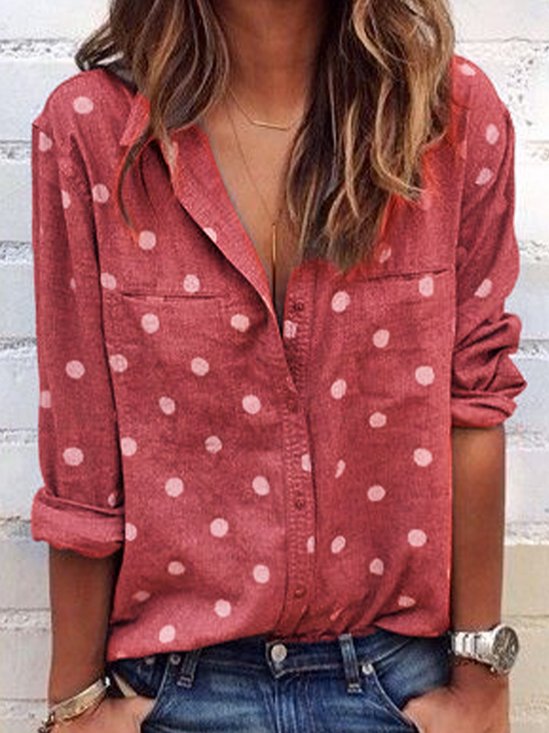 Polka Dot Blouse Women Top