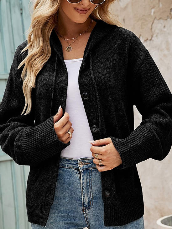 Plain Wool/Knitting Casual Cardigan