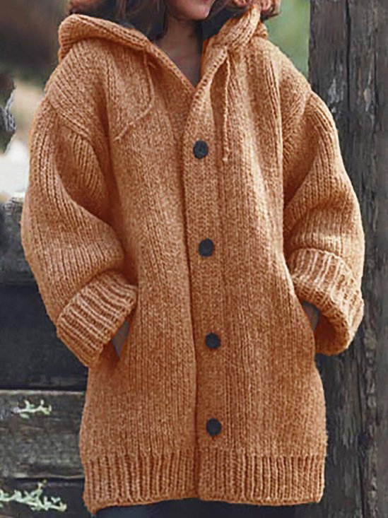 Casual Wool/Knitting Others Loose Cardigan