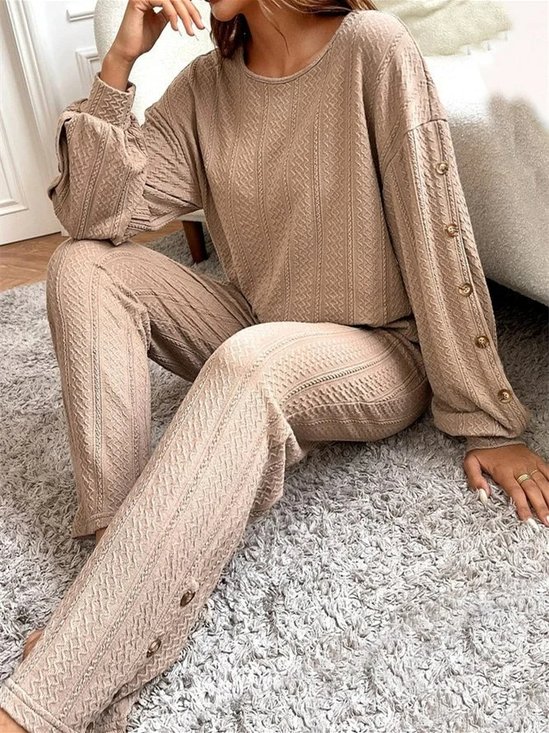 Crew Neck Casual Two-Piece Set