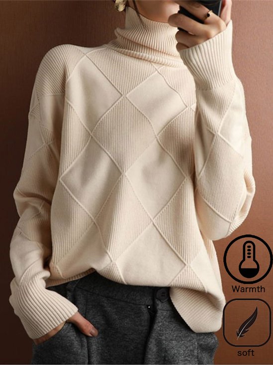 Wool/Knitting Turtleneck Casual Sweater