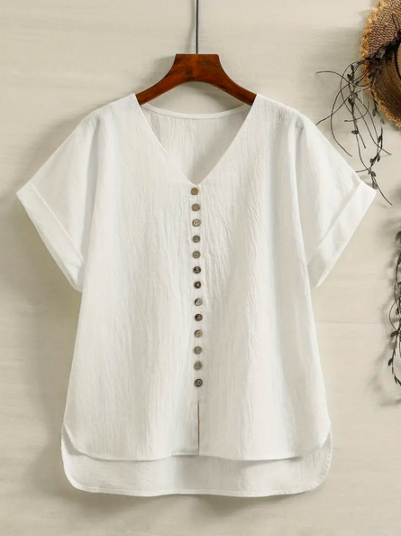 Loose Plain Simple Linen Style Shirt