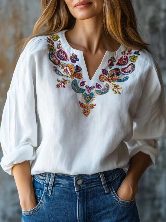 Casual Floral Cotton Shirt