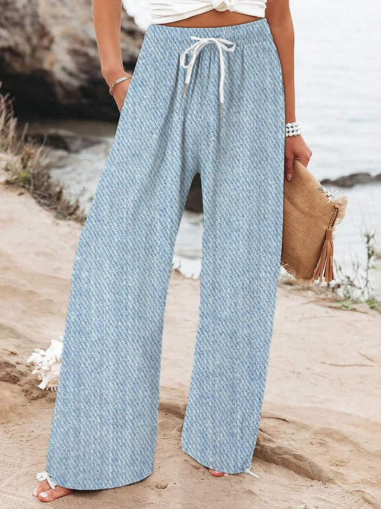 Women's  H-Line Baggy Pants Daily Going Out Pants Blue Casual Printing Faux Denim Print Graphic Spring/Fall Pants