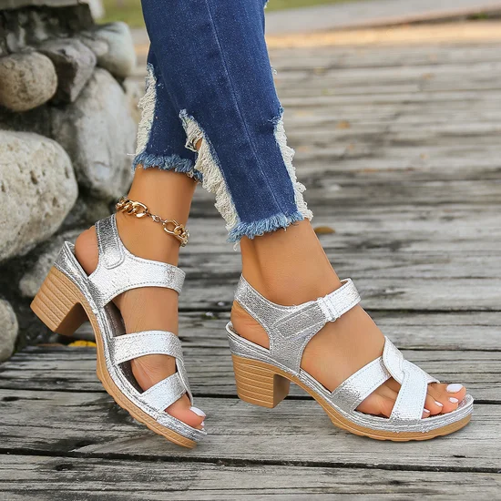 Leather Plain Casual Summer Sandal