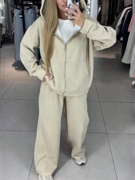 Women's Adjustable Strap Plain Daily Going Out Two-Piece Set Black Casual Spring/Fall Top With Pants Matching Set