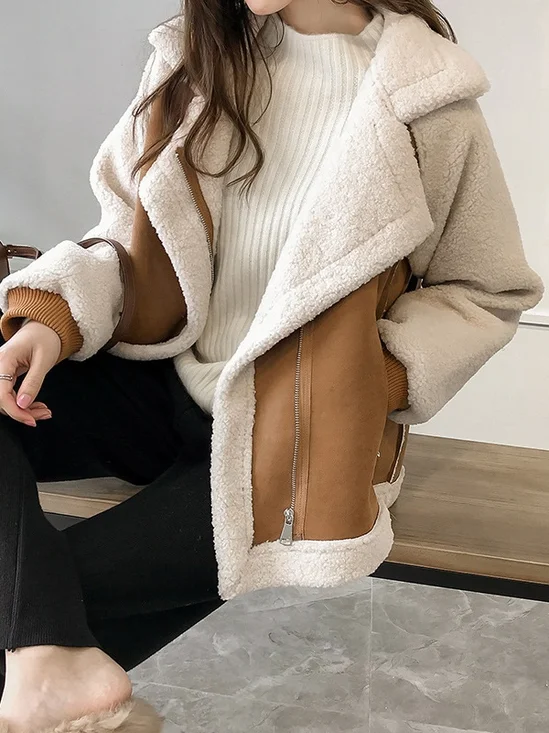 Color Block Vintage Loose Jacket