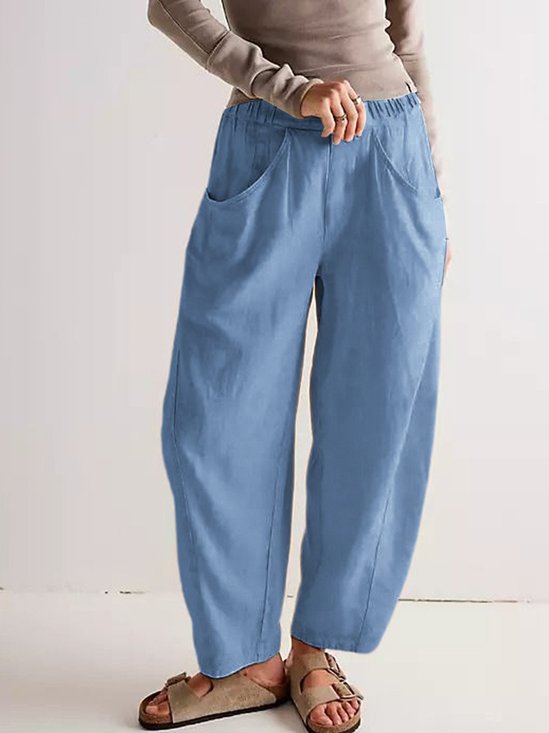 Casual Plain Straight Pants