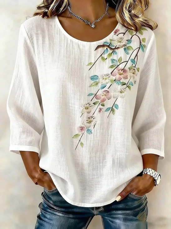 Elegant Cotton And Linen Shirt